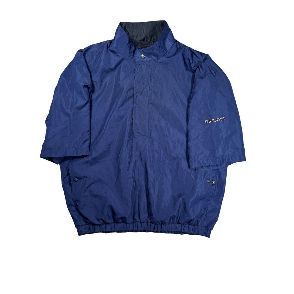 FootJoy DryJoys Windbreaker Mens Sz L 1/2 Snap Zip Short Sleeve Pullover Golf